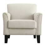Modern Accent Chair with Flared Arms and Wood Grain Feet