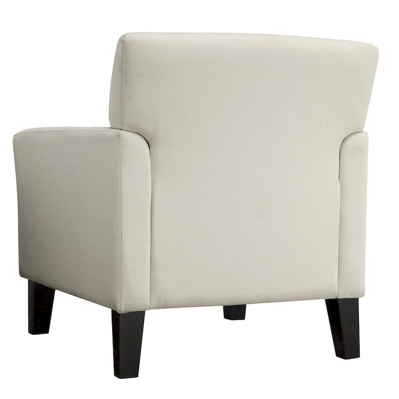 Modern Accent Chair with Flared Arms and Wood Grain Feet