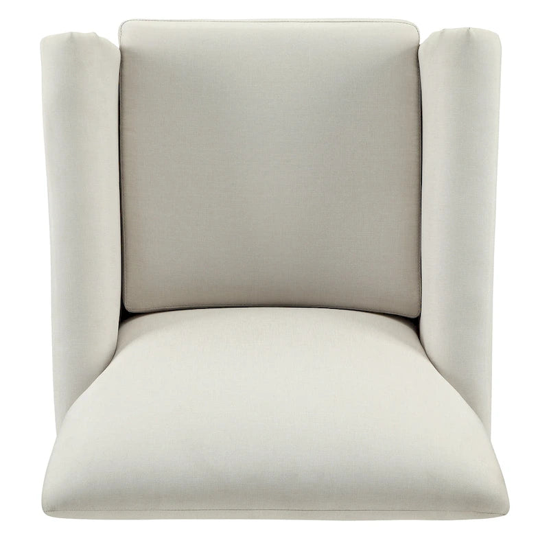 Modern Accent Chair with Flared Arms and Wood Grain Feet