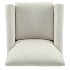 Modern Accent Chair with Flared Arms and Wood Grain Feet