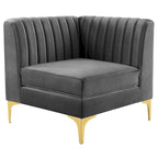 Channel Tufted Performance Velvet 4-Seater Sofa