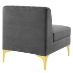 Channel Tufted Performance Velvet 4-Seater Sofa
