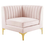 Channel Tufted Performance Velvet 4-Seater Sofa