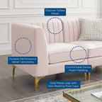 Channel Tufted Performance Velvet 4-Seater Sofa