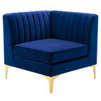 Channel Tufted Performance Velvet 4-Seater Sofa