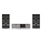 3-pc. Grey Faux Wood Entertainment Center