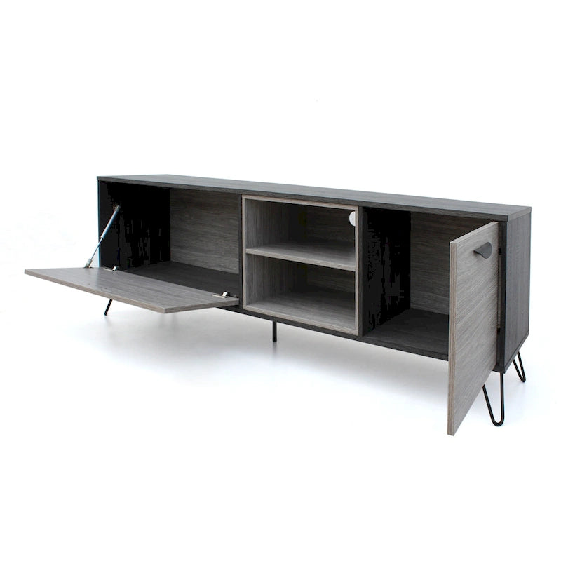 3-pc. Grey Faux Wood Entertainment Center
