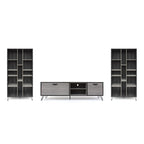 3-pc. Grey Faux Wood Entertainment Center