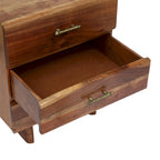 Terrell Handcrafted Boho Acacia Wood 3 Drawer Nightstand by Christopher Knight Home