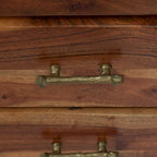 Handcrafted Boho Acacia Wood 3 Drawer Nightstand