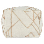 18 Wide Square Ivory Pouf