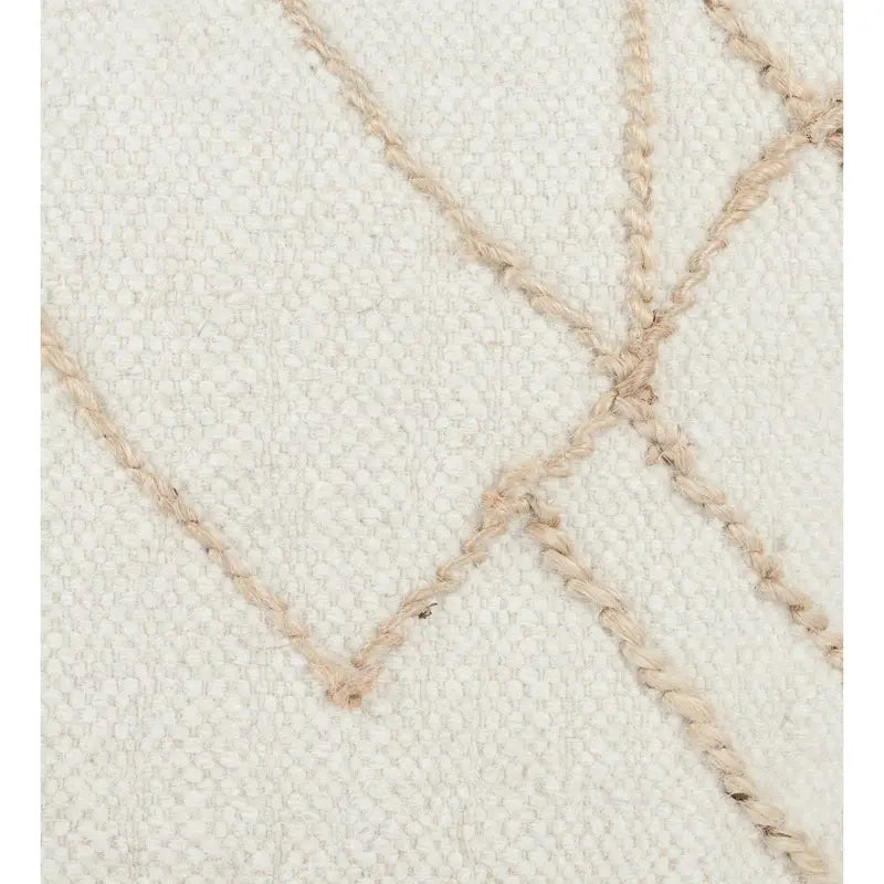 18 Wide Square Ivory Pouf