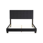 Charcoal Grey Grid-tufted Upholstered Panel Bed