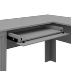60W L Shaped Desk and Storage Cabinet with File Drawer