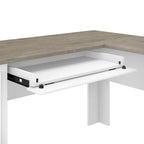 60W L Shaped Desk and Storage Cabinet with File Drawer