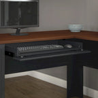 60W L Shaped Desk and Storage Cabinet with File Drawer