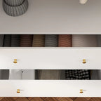 Wardrobe Armoire Wooden Closet with Mirror Storage Cubes Hanging Rod
