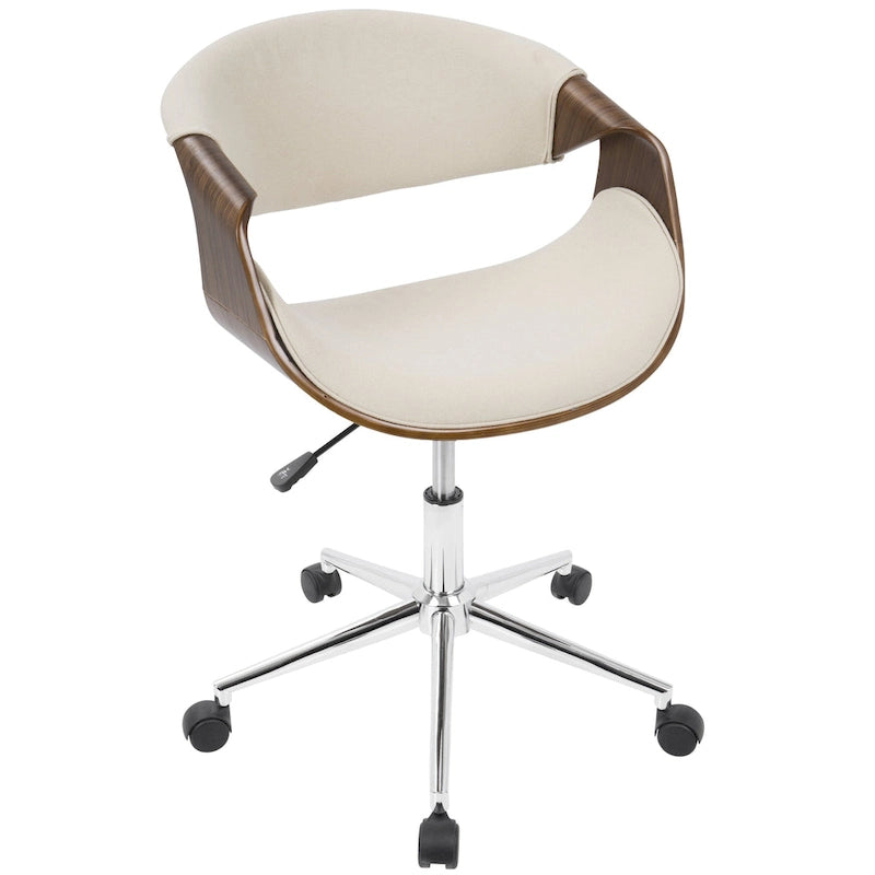Mid-century Modern Walnut Wood Office Chair