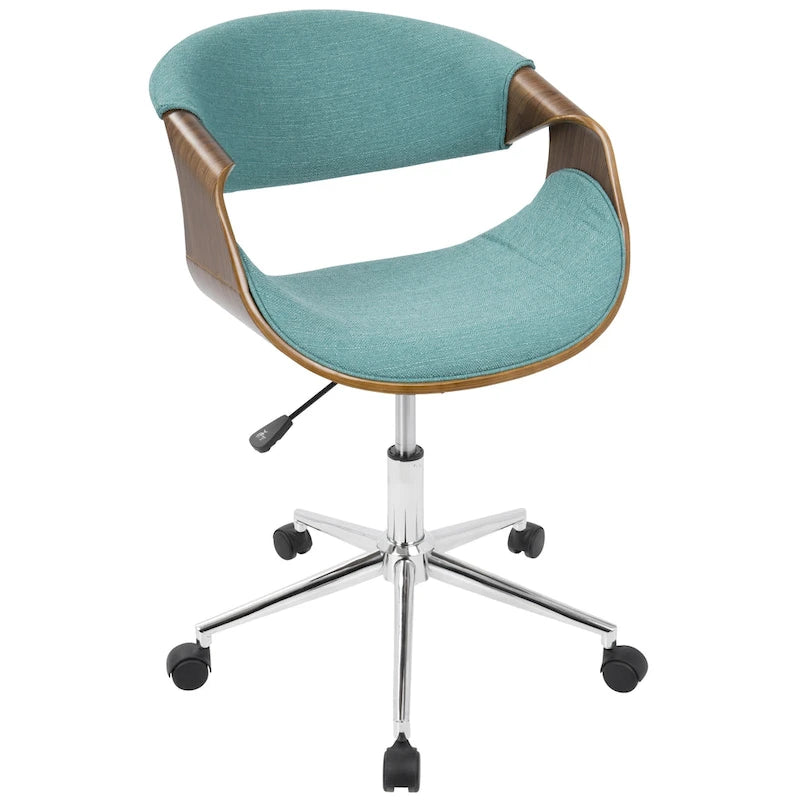 Mid-century Modern Walnut Wood Office Chair