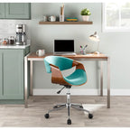 Mid-century Modern Walnut Wood Office Chair