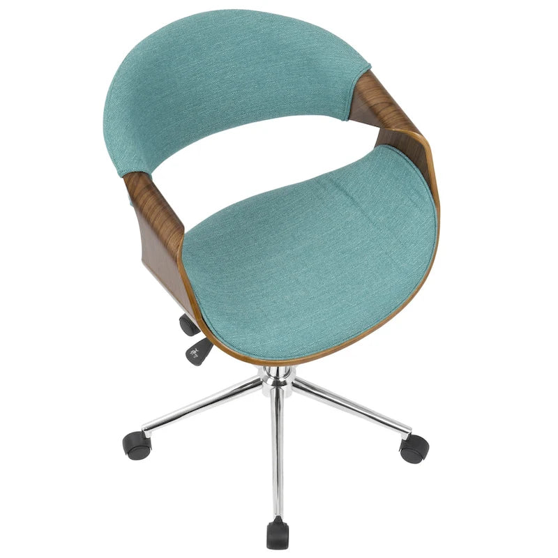 Mid-century Modern Walnut Wood Office Chair
