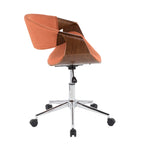 Mid-century Modern Walnut Wood Office Chair