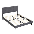 Platform Bed Frame with Fabric Upholstered Headboard