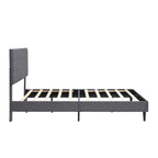 Platform Bed Frame with Fabric Upholstered Headboard