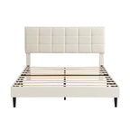 Platform Bed Frame with Fabric Upholstered Headboard