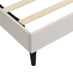 Platform Bed Frame with Fabric Upholstered Headboard