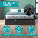 Linen Fabric Upholstered Platform Bed Frame with Storage Drawers and Wood Slat