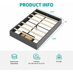 Linen Fabric Upholstered Platform Bed Frame with Storage Drawers and Wood Slat