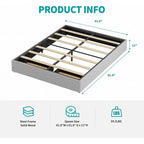 Linen Fabric Upholstered Platform Bed Frame with Storage Drawers and Wood Slat