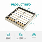 Linen Fabric Upholstered Platform Bed Frame with Storage Drawers and Wood Slat