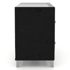 Glam Black Fabric Upholstered Nailhead 5-Piece Panel Bedroom Package