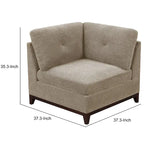 Fabric Corner Wedge with Tufted Back Pillow, Gray