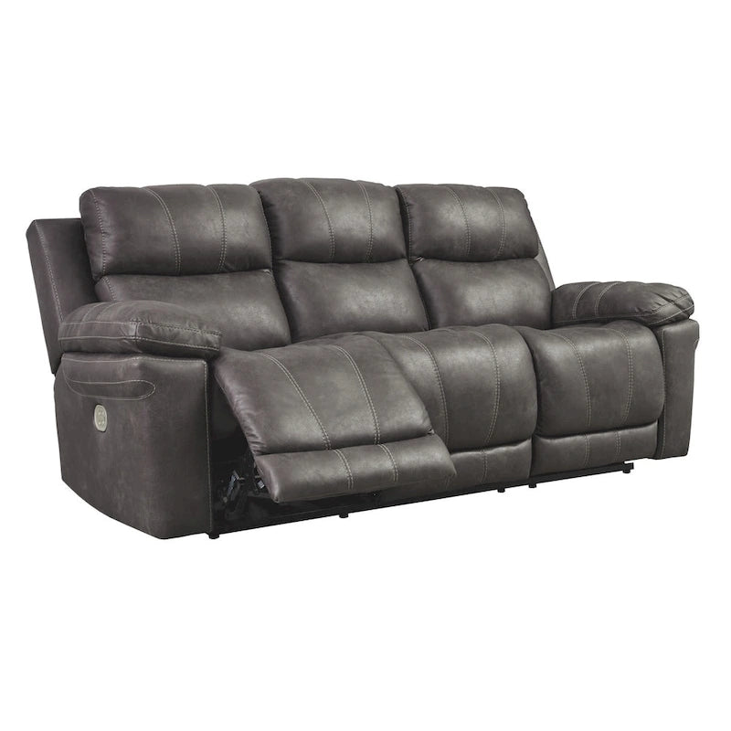 Contemporary Power Reclining Sofa with Adjustable Headrest, Midnight