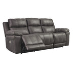 Contemporary Power Reclining Sofa with Adjustable Headrest, Midnight