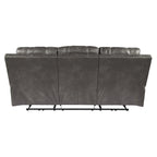 Contemporary Power Reclining Sofa with Adjustable Headrest, Midnight