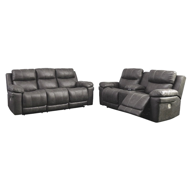 Contemporary Power Reclining Sofa with Adjustable Headrest, Midnight