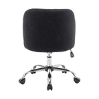 Sherpa Fabric Armless Office Chair with Steel Roller Casters