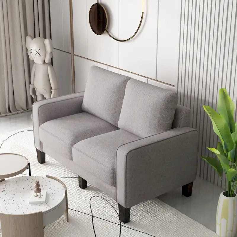 Modern Living Room Furniture Sofa in Beige Fabric 2+3