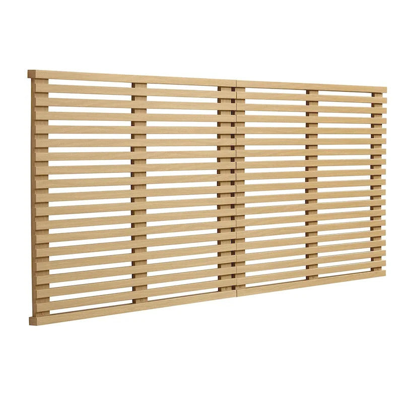 Wall Mount King Headboard with Wood Grain Slatted Detail