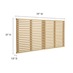 Wall Mount King Headboard with Wood Grain Slatted Detail