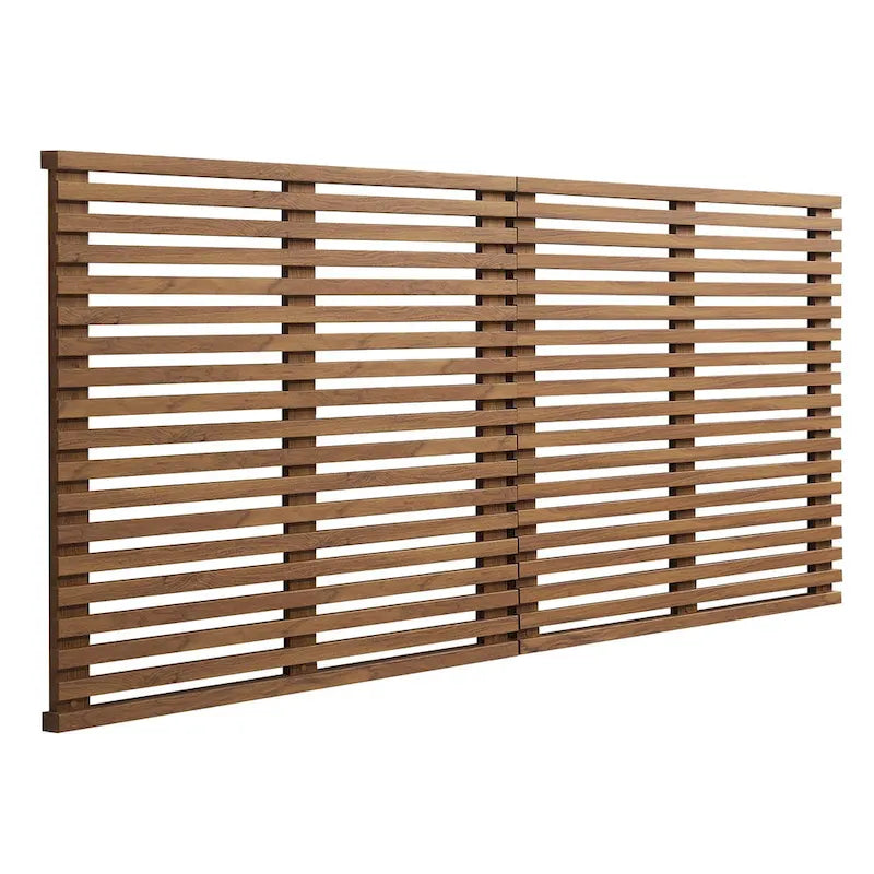 Wall Mount King Headboard with Wood Grain Slatted Detail
