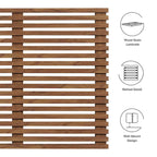 Wall Mount King Headboard with Wood Grain Slatted Detail