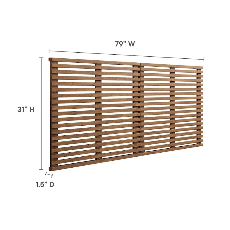 Wall Mount King Headboard with Wood Grain Slatted Detail