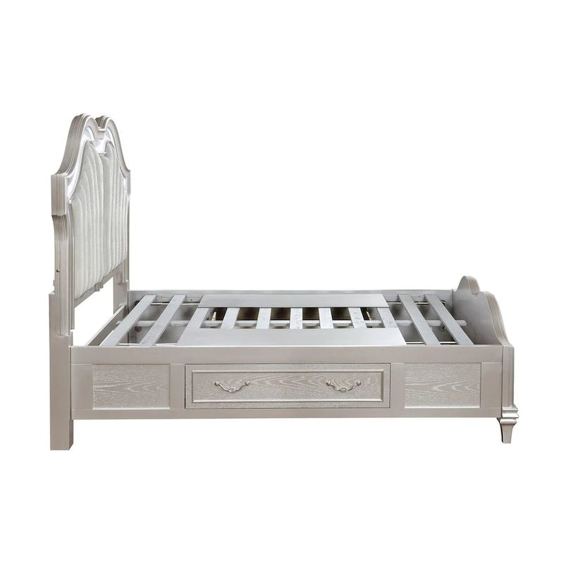 Silver Oak and Ivory 5-piece Storage Bed