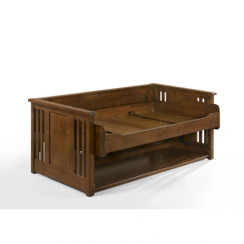 Artisan Desk Bed with USB Ports and AC Outlet, Black Walnut