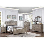 Wood Bed in Antique Silver
